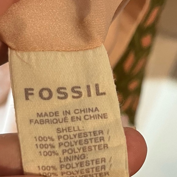 Retro Fossil A-Line Dress | Mid Century Mod Pink Green Geometric Pattern Size M - Picture 10 of 10